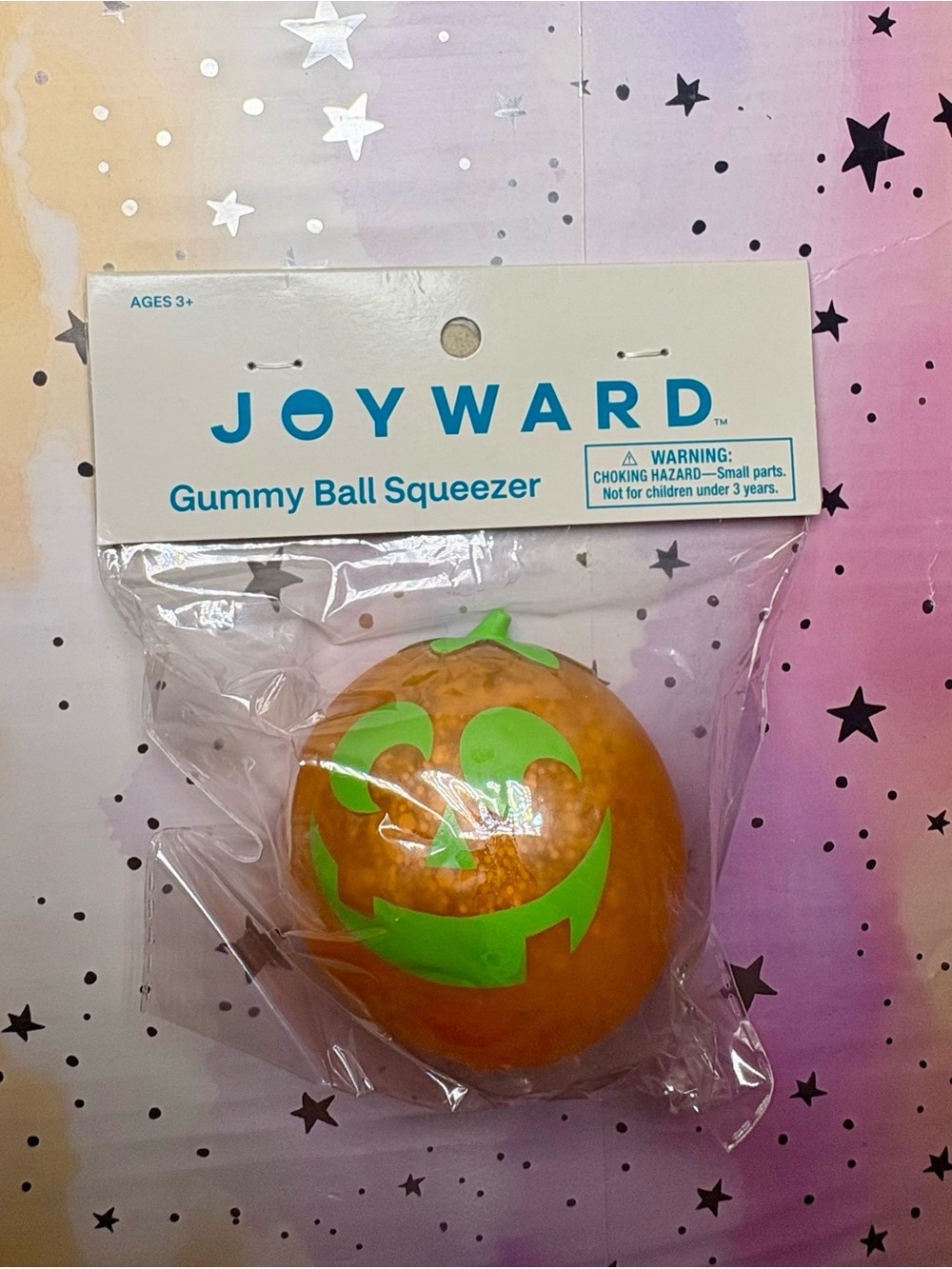 NEW Joyward Gummy Ball Squeezer Halloween Pumpkin Jack-O-Lantern Squishy